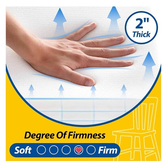 D-Shape Dining Kitchen Chair Cushions 2 Pack 17"x16"x2" Washable Cover Sage - Picture 2 of 5